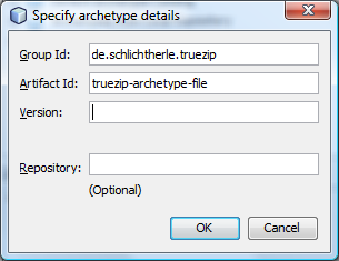 Specify archetype details